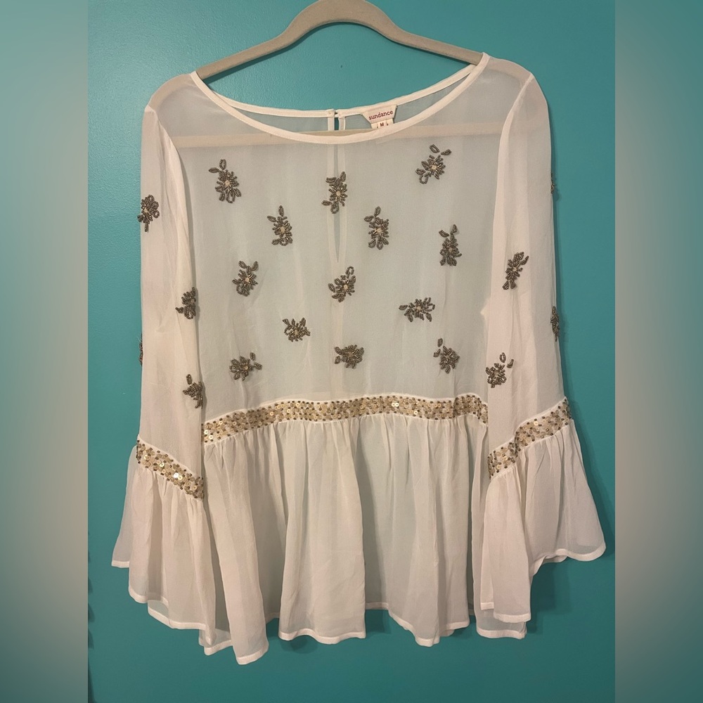 Sundance long sleeve sheer blouse